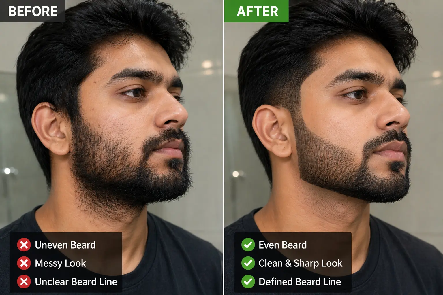 before after beard trimmer india 2026 — beginner grooming result first time users