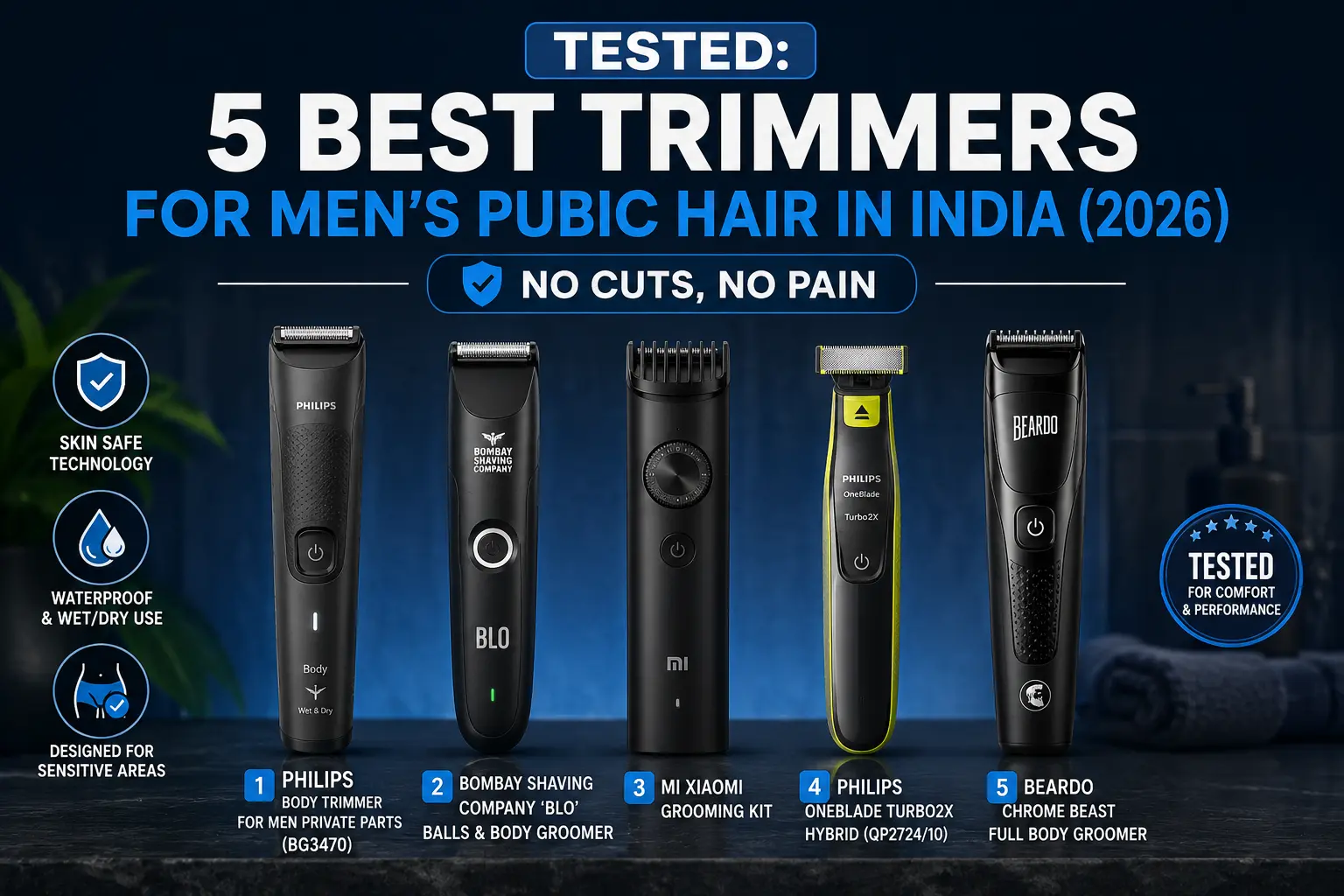 best trimmers for mens pubic hair india 2026 — philips bg3470 private parts trimmer guide