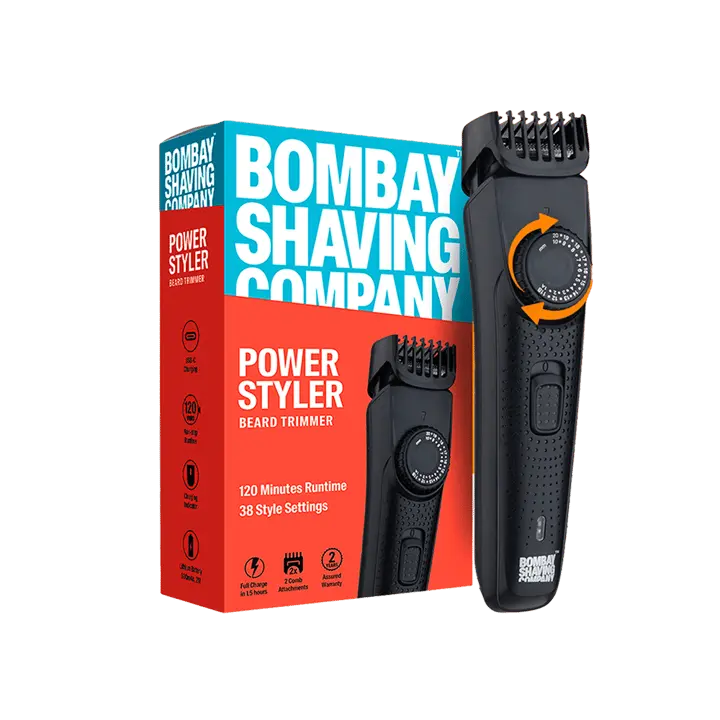 bombay shaving company power styler beard trimmer india 2026 — 38 settings usb-c 120min battery