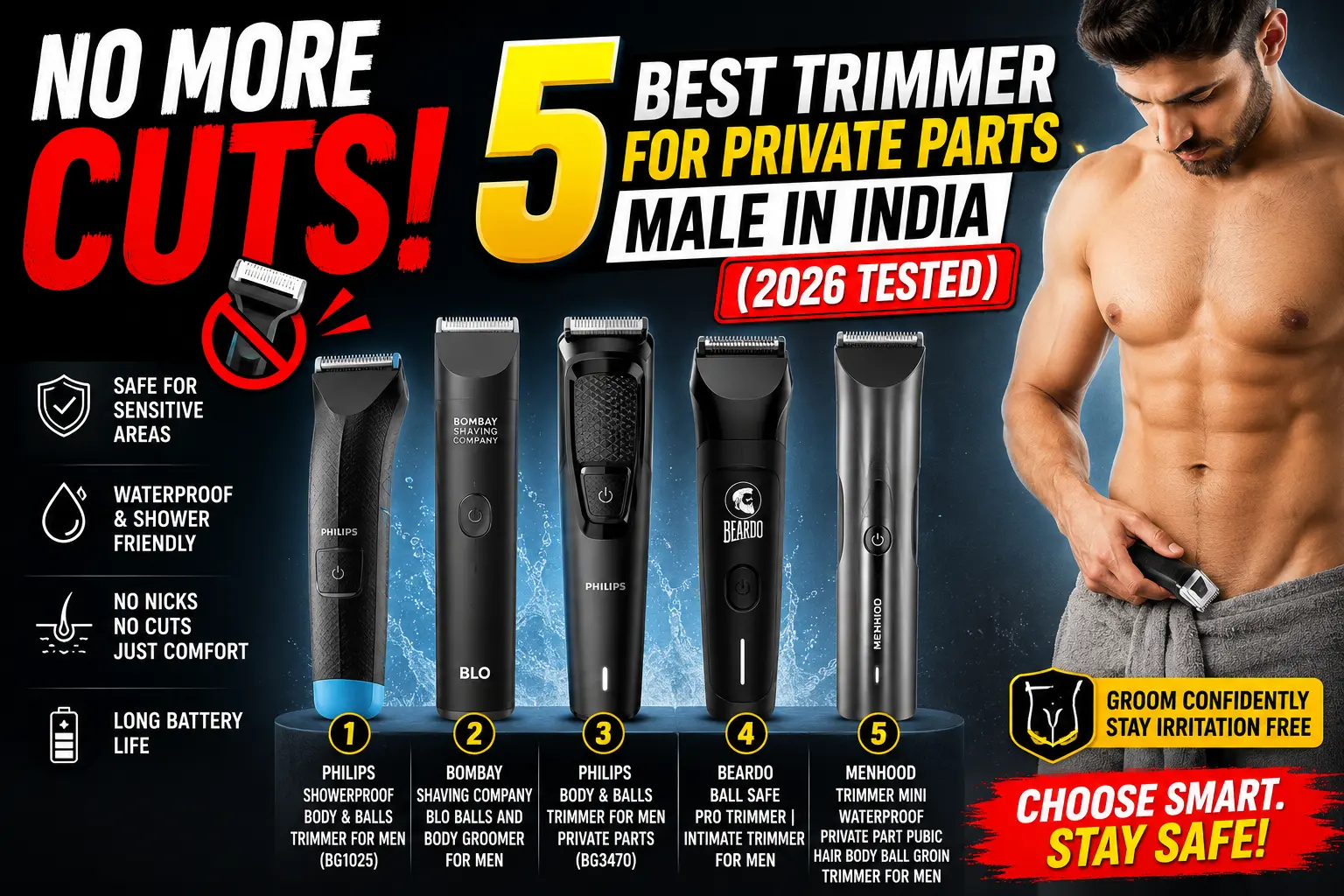 best trimmer for private parts male in india 2026 intimate body grooming guide men safe no cuts