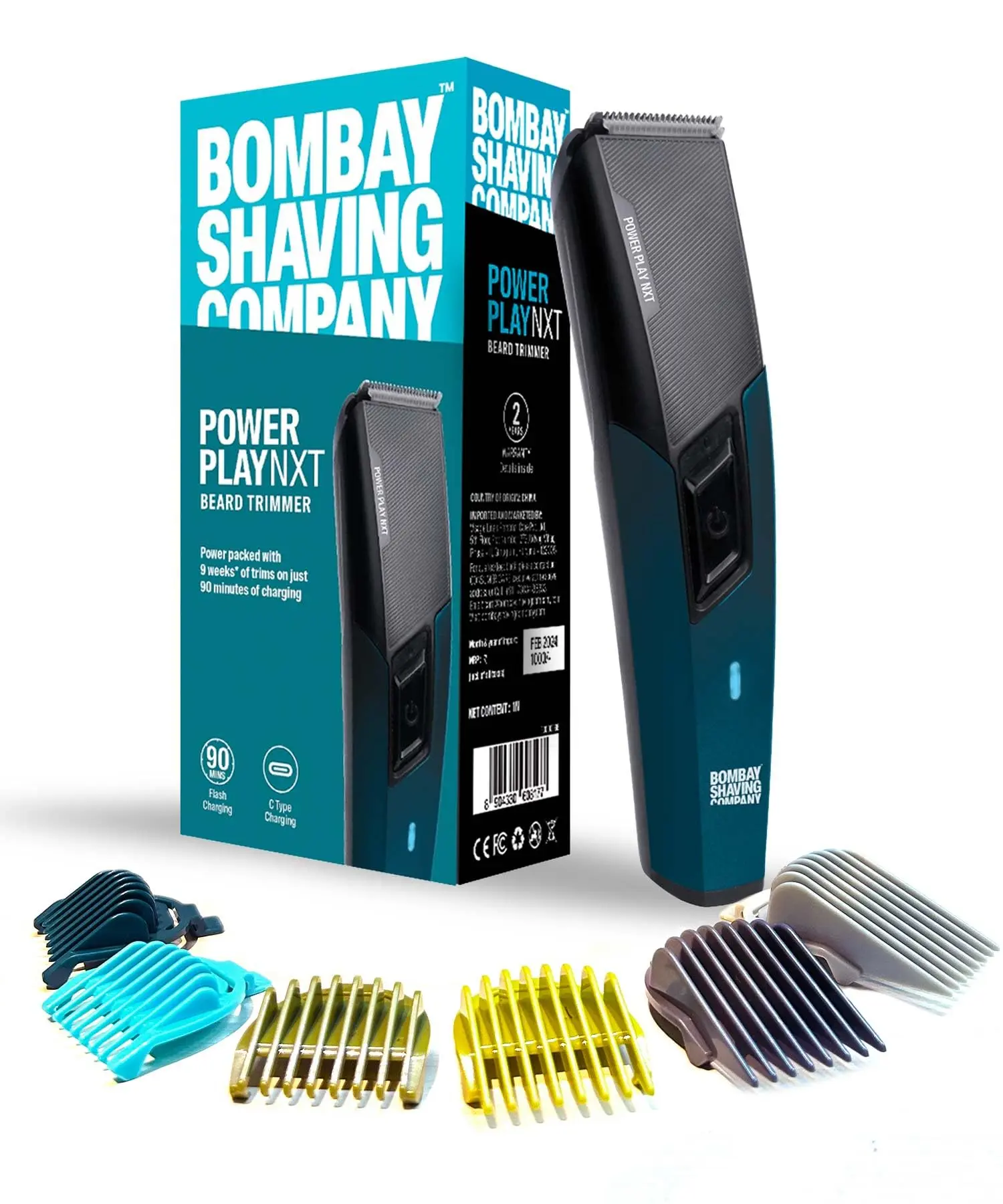 bombay shaving company power play nxt trimmer best first beard trimmer for teenagers india 2026 rounded blades 90 min battery usb type c