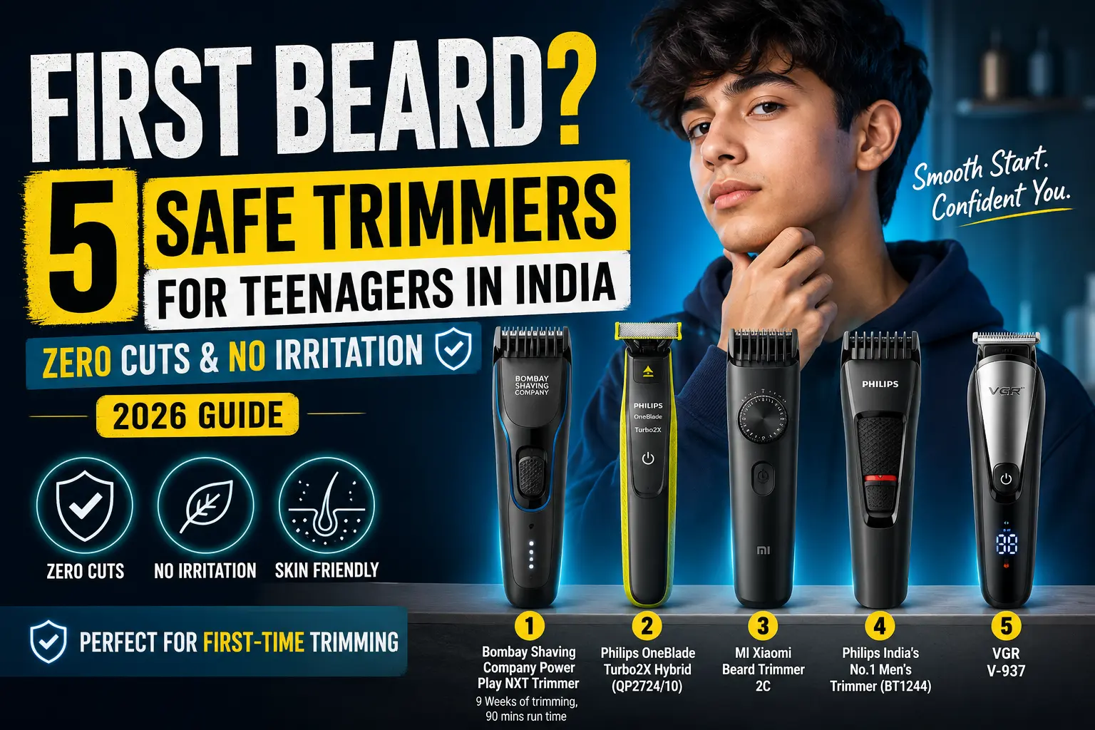 first beard safe trimmers for teenagers india 2026 beginner grooming guide