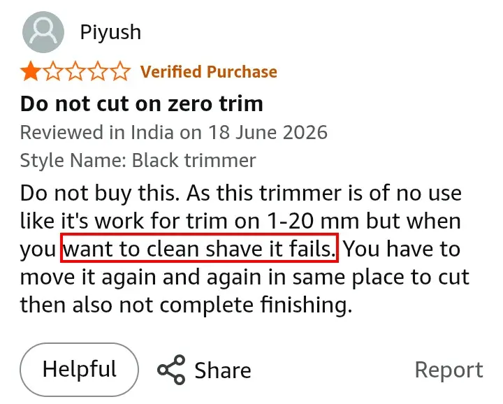 BSC Power Styler buyer reporting clean shave failure and pulling
