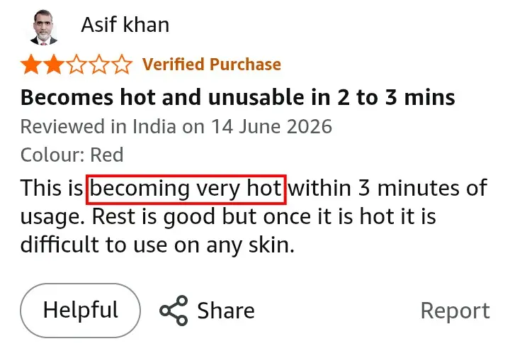 VGR V-055 blade overheating serious issue Amazon review screenshot verified purchase