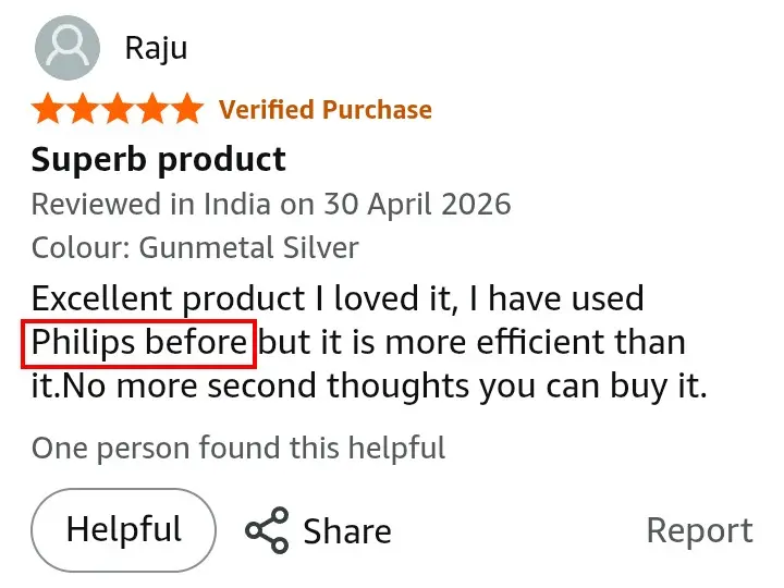 VGR V-071 compared better than established brands Amazon review screenshot