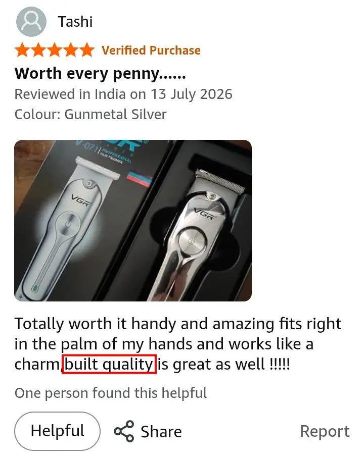 VGR V-071 premium metal build quality Amazon review screenshot verified purchase