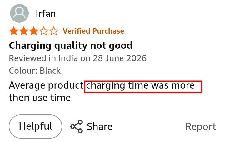 Philips BT1244 8 hour charging complaint Amazon customer review screenshot India 2026