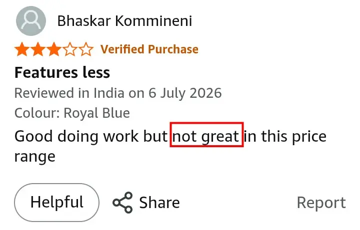 Philips BT3325 features limitation Amazon review screenshot