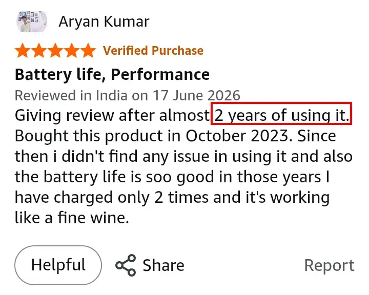 Xiaomi Beard Trimmer 2C long term user Amazon review screenshot